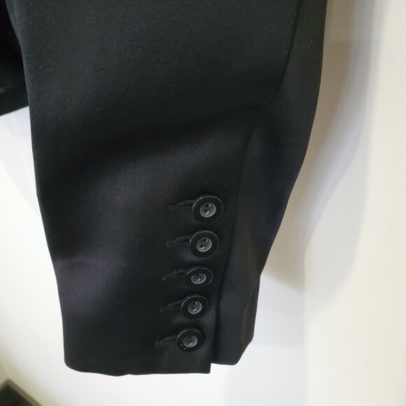 Kensie Black Satin Fitted Tuxedo Lined Blazer with Tails  M/L - Picture 13 of 16